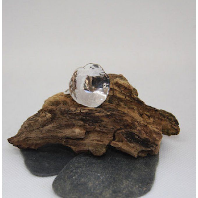 SIAM : Bague coupe martelée T.55