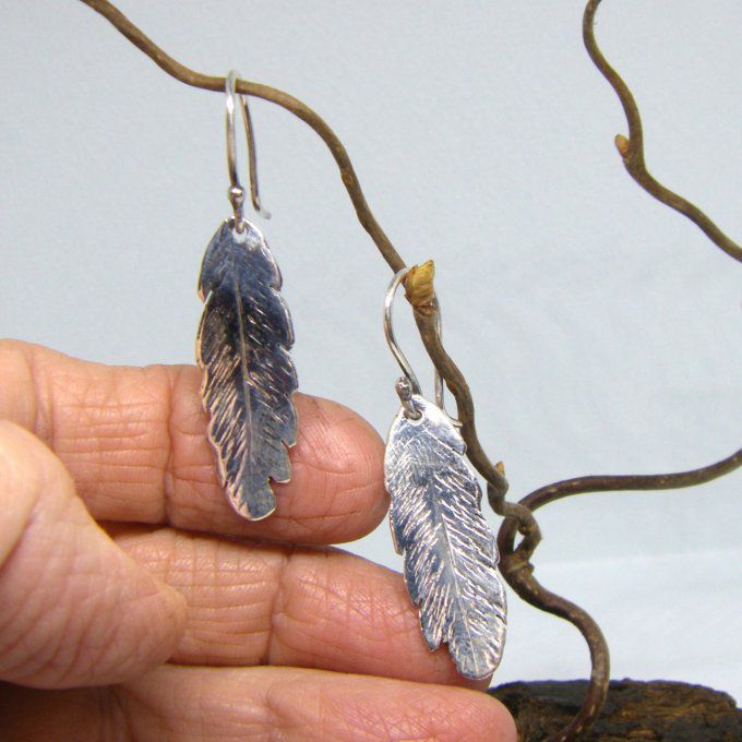 Boucles d'oreilles petites plumes